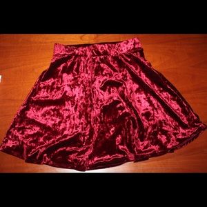 Crushed velvet skater skirt